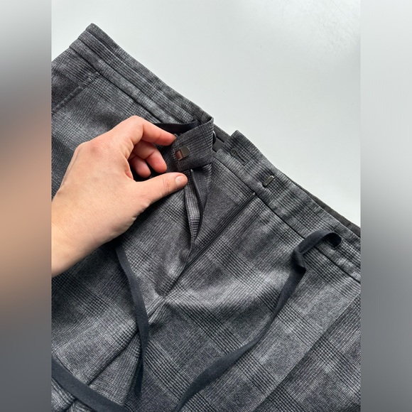 Burberry dark grey plaid tailored pants trousers size 12 - Picture 5 of 11